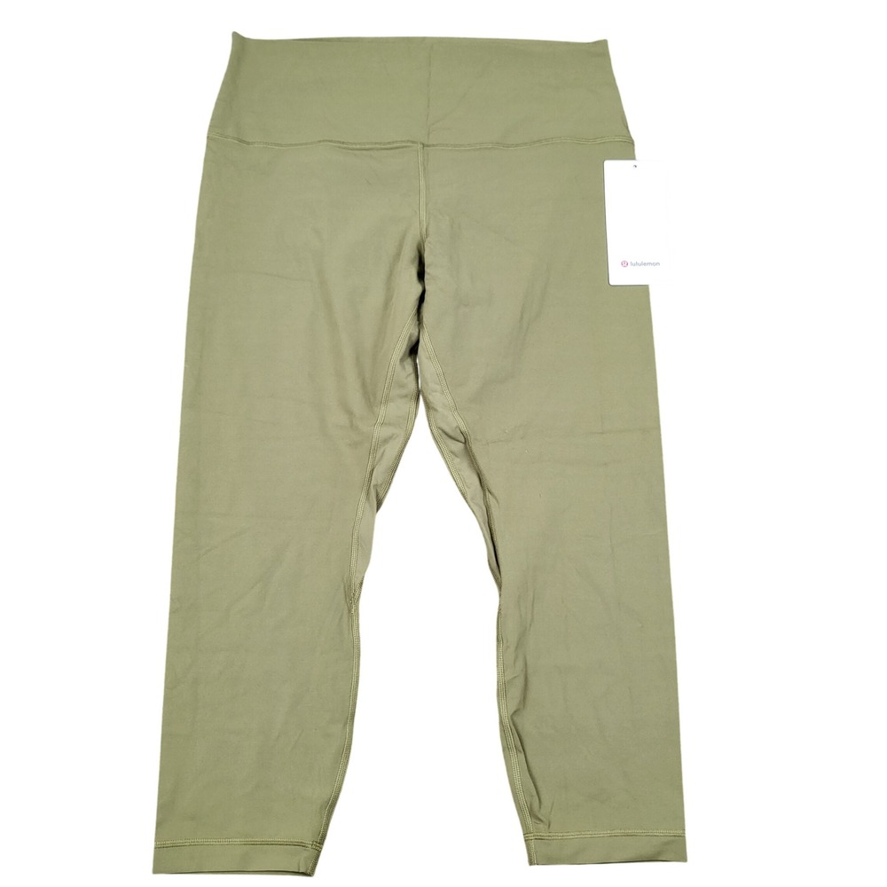 Lululemon Align HR Crop 23" Women 14 Bronze Green New‎ Nulu Leggings LW6BQZS